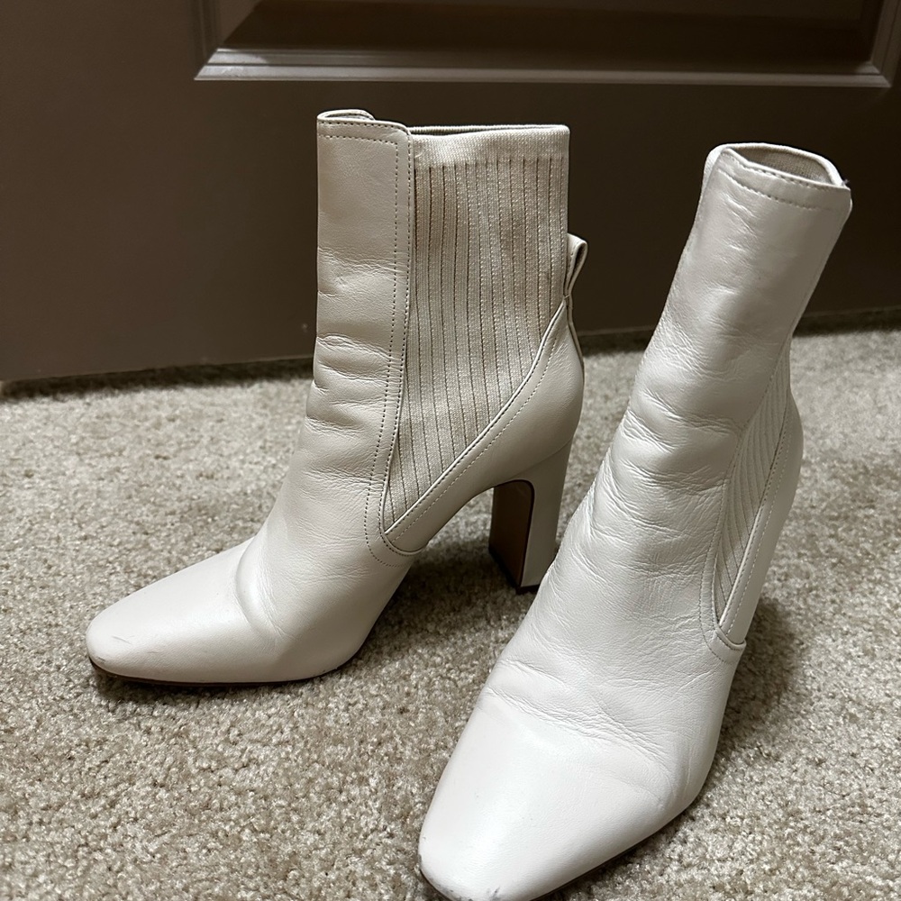Vince Camuto Cream Heeled Boots